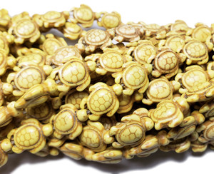 14x17mm 25 Beads Yellow Howlite Carved Swimming Sea Turtle Beads 14x17mm 25 Beads Yellow Howlite Carved Swimming Sea Turtle Beads