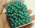 5x6mm Priced For One Foot Turquoise Blue Glass With Brass Chain