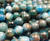 10mm Natural Blue Apatite Smooth Round Beads AB Quality