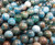 10mm Natural Blue Apatite Smooth Round Beads AB Quality