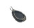 25x35mm Silver Wired Black Lava Teardrop Pendant