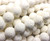 8mm White Lava Round Beads