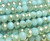 7x10mm Pale Turquoise Ab Silver Finish Faceted Glass Beads
