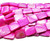 15x20mm Mother Of Pearl Hot Pink Rectangle Beads