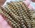 6mm Gold Hematite Smooth Round Beads