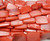 15x20mm Red Mother Of Pearl Rectangle Beads