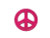 35mm Deep Pink Round Peace Sign Pendant 35mm Deep Pink Round Peace Sign Pendant