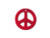 35mm Red Round Peace Sign Pendant
