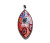 23x46mm Red Mulit-Color Murano Style Glass Marquise Pendant