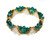 7 3/4 - 8 Inches Green Fashion Glass Stretch Bracelet
