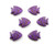 23x26 Pack Of 5 Purple Howlite Carved Fish Beads