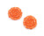 35mm Pack Of 2 Pumpkin Orange Glass Rose Flower Pendant
