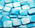 15x20mm Sky Blue Mother Of Pearl Rectangle Beads