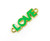 10x35mm Price For 6 Pieces Green "Love" Flat Gold Metal Connector