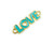 10x35mm Price For 6 Pieces Turquoise Blue "Love" Flat Gold Metal Connector