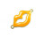 18x35mm Price For 6 Pieces Soft Orange "Lips" On Gold Metal Connector