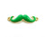 8x35mm Pack Of 6 Green With Gold Metal Mustache Connector