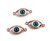 10x30mm Pack Of 2 Rose Gold Third Eye Metal Connector