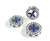 15mm Pack Of 2 Blue Metal Peace Round Connector Beads