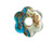 54mm Blue And White Murano Style Flower Pendant