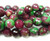 16mm Dark Red And Green Jade Faceted Round Beads