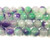 13-14mm Multicolor Purple Green And White Jade Faceted Round Beads