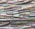 2x8mm Light Rainbow Hematite Matte Rectangle Beads
