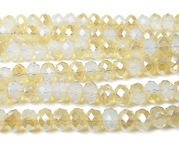 5x8mm 17" Opalite Glass With Ab Champaign Finish
