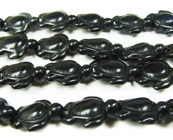 14x17mm 23 Beads Black Howlite Swimming Sea Turtle Beads