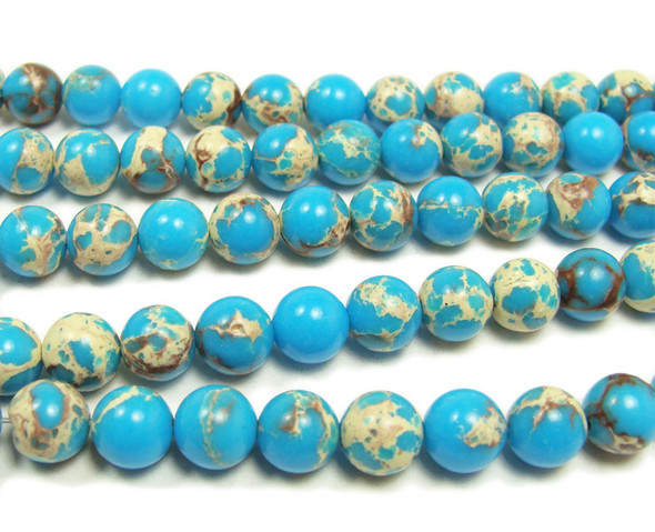 6mm Turquoise Imperial Jasper Round Beads