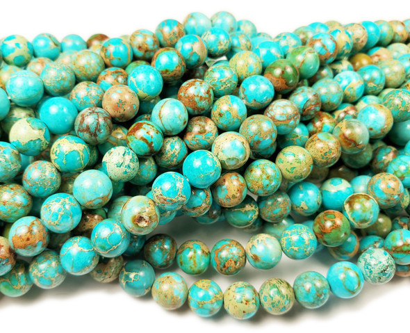 12mm Light Green Turquoise Imperial Jasper Round 12mm Light Green Turquoise Imperial Jasper Round