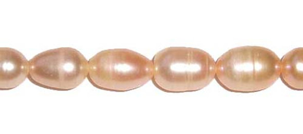11 - 12mm Peach-Colored Rice Pearls