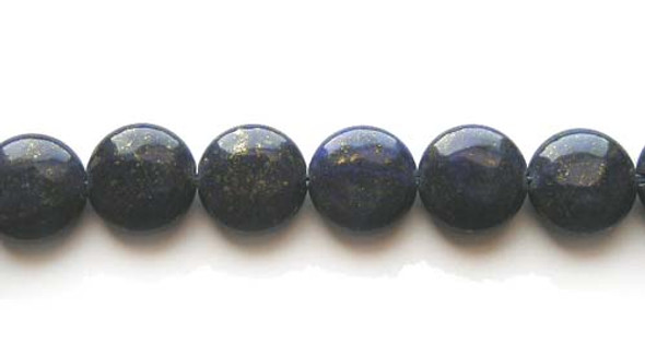14mm Lapis Color-Enhanced Coin Beads