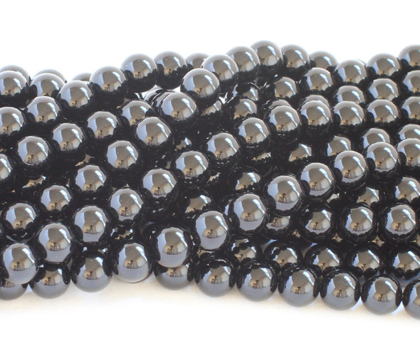 10mm Black Onyx Smooth Round Beads