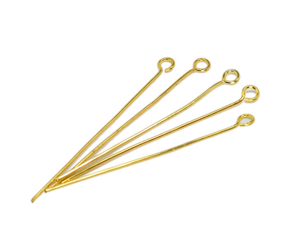 2 Inches 21 Gauge Pkg Of 50 Gold-Plated Brass Eyepin