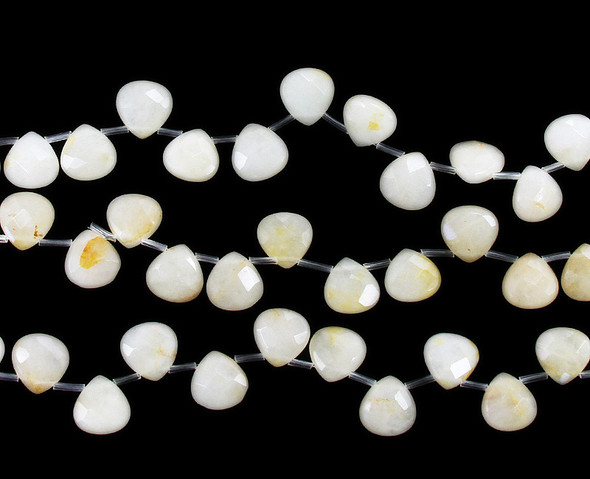 13x13mm Yellow Jade Faceted Teardrop Beads