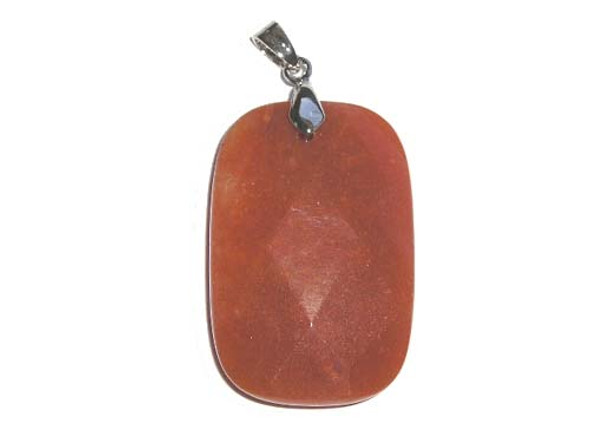 30x45mm Red Aventurine Faceted Rectangle Pendant