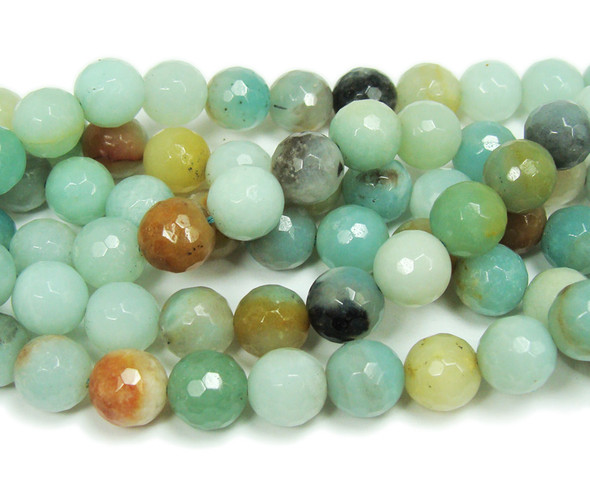 6mm Amazonite Faceted Round Beads