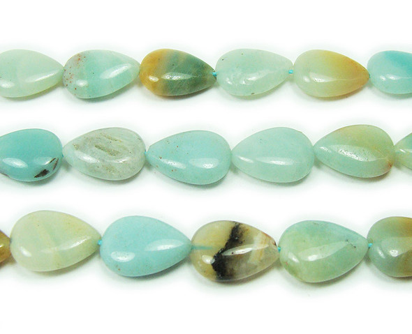 17x24mm Multi Amazonite Natural Top Drilled Teardrop Beads