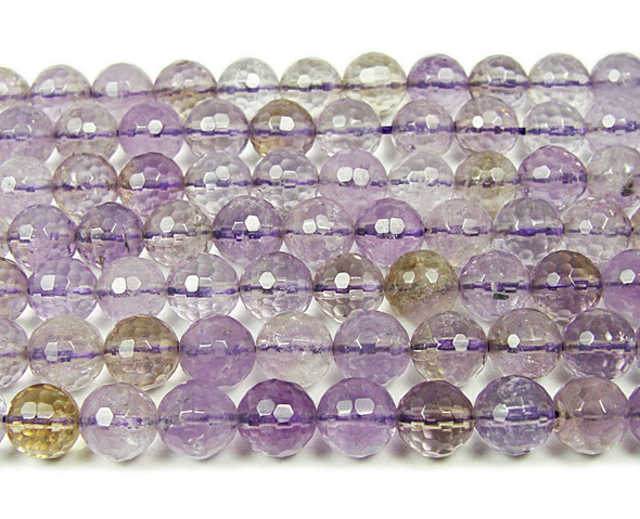 8mm 16 Inches Ametrine Faceted Round Beads