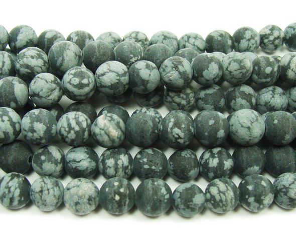 Snowflake obsidian matte round beads