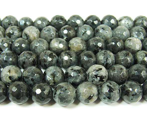 Dark labradorite faceted round beads