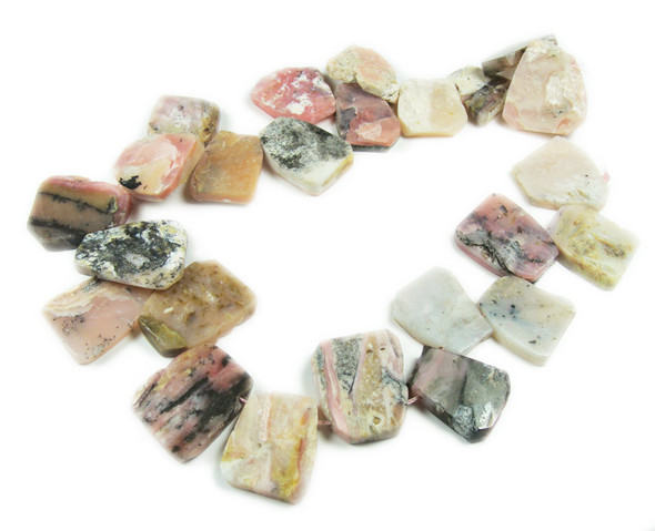 22x26mm Pink Opal Free Form Trapezoid Beads