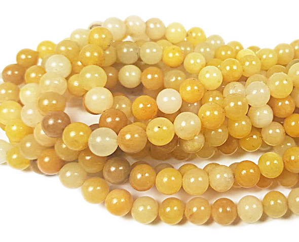 12mm Yellow Jade Round Beads