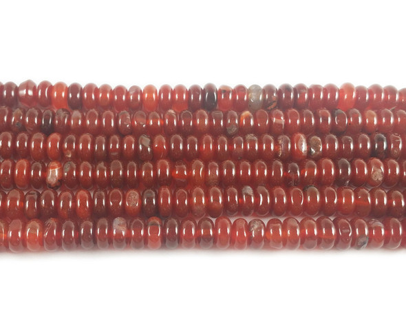 4x7mm Dark Red Agate Rondelle Beads