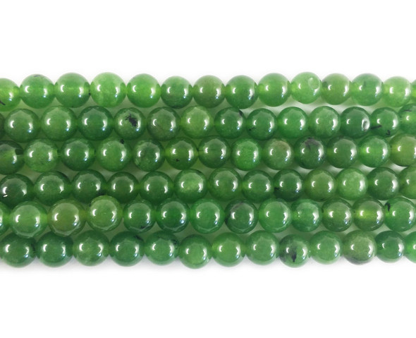 6mm Grass Green Jade Round Beads