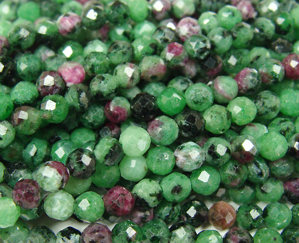 4.2mm Finely Cut Ruby Zoisite Round Beads