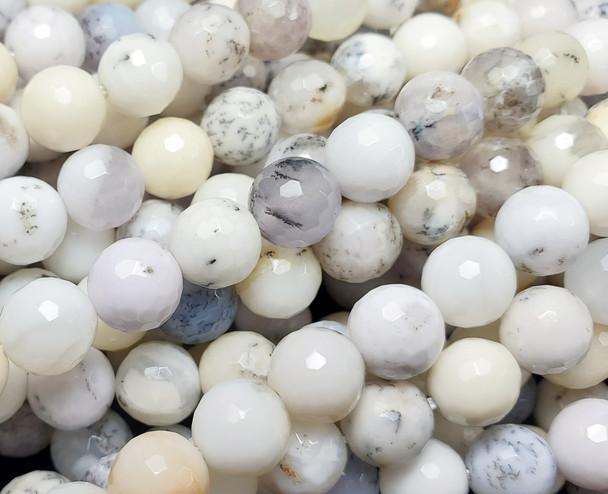 6mm Australian White Opal Faceted Round Beads
