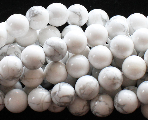8mm White Howlite Round Beads