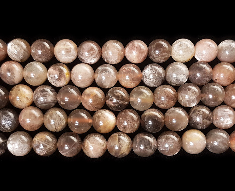 10mm Gray Moonstone Round Beads